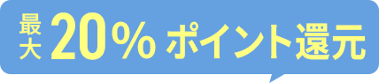 最大20％ポイント還元でおトクに！