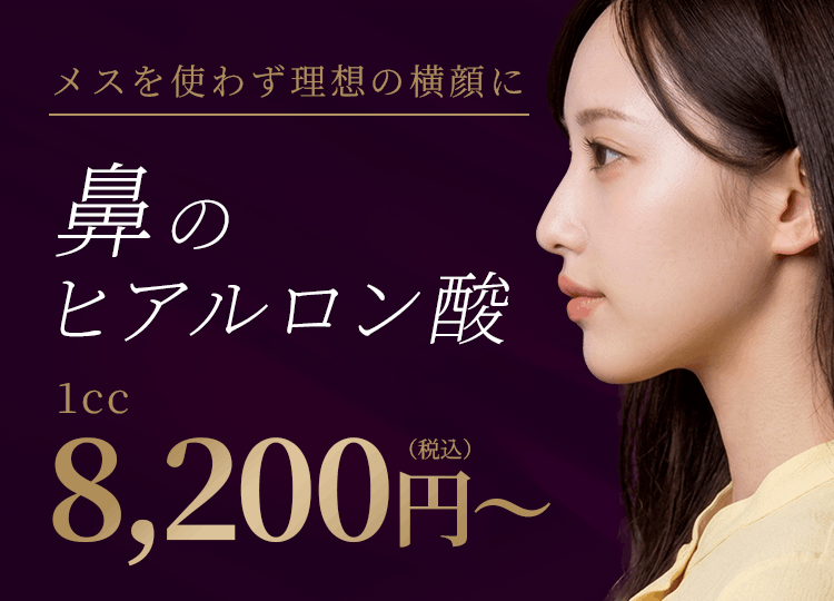 鼻のヒアルロン酸 1cc　8,200円～